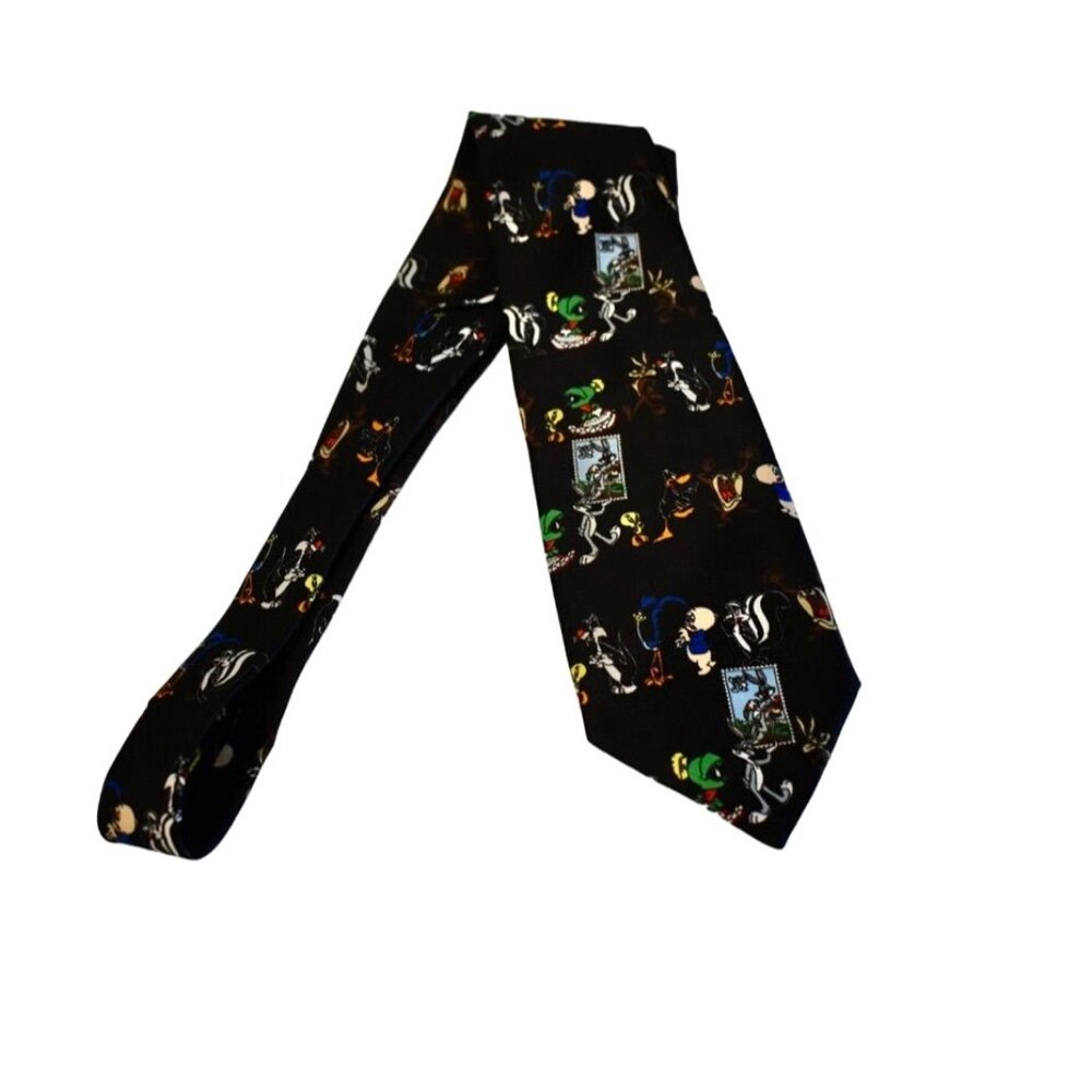 Men's Vintage Looney Tunes Stamp Collection Neck Tie